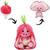 FLIPETZ Déglingos FLIPETZ Les Doudou Piglet Le Maiale/Radis- Copricopricopricopricopricopriviso reversibile, peluche morbido per neonati, idea regalo per la nascita, rosa e bianco