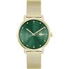 Lacoste Orologio Analogico al Quarzo da Donna Collezione CROCORIGIN con Cinturino in Acciaio Inossidabile dorato - 2001356