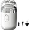 Generic Mini rasoio elettrico portatile, 2 in 1, mini rasoio a capsula con rasoio per peli del naso, lavabile, mini rasoio elettrico da uomo (bianco)