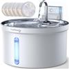 FEELNEEDY Fontanella per Gatti Senza Fili con Sensore [Separazione acqua e batteria] FEELNEEDY Distributore Automatico d'acqua in Acciaio Inox, Fontana a Batteria 4000mAh- 3.5L con 6 Set Filtri
