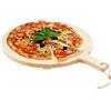 BAKAJI Tagliere Per Pizza Rotondo 38 cm In Legno Di Abete Con Manico Affettati Cucina