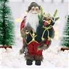BAKAJI Statuina Babbo Natale Addobbo Statuetta 40cm Vestiti in Tessuto e Sacco Natalizio