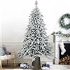 BAKAJI Albero di Natale Macao Innevato 210 cm Base Resina Tronco 2037 Rami Foltissimo