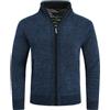 Allthemen Cardigan da Uomo Spesso con Collo Alto e Cerniera Lavorato a Maglia Sweater con Maniche Lunghe in Lana e Cotone Blu XL