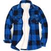 Lisskolo Camicia da donna foderata in pile scozzese giacca in pile Sherpa in flanella Jac, Blu scuro, Medium