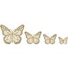 Set 4 farfalle da muro di diverse dimensioni Butterflies oro