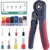 Faankiton Pinza Crimpatrice Capicorda, Pinze per Capicorda Elettrici 0.08-10 mm², Pinza Puntalini Elettrici, Pinze Crimpatrice Rosso, Pinza Crimpatrice, Pinze Crimpare Set con 1200 Capicorda Elettrici