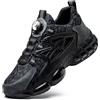 QINGRUIPAI Scarpe da lavoro da uomo sportive scarpe antinfortunistiche leggere trend manopola anti smash e antiforatura, Nero , 45 EU