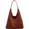 NAOYQ Borse Tote Donna Hobo Bag Ensemble 2 pièces suede bag Vintage Borsa di grande capacità borsa shopper donna Borsa Tracolla Donna Pelle scamosciata marrone