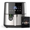 MasterPRO ROCKET 600 - Friggitrice ad aria calda 6L SENZA PFAS 1800W 6L con rivestimento ceramico CERATECH - Touch Screen LED - Termostato 80-200°C Cestello rimovibile - Involucro acciaio inossidabile
