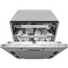 LG QuadWash DB475TXS Lavastoviglie da Incasso, a Scomparsa Totale, Serie 4, Classe A, 14 Coperti, 4 Bracci Irroratori, Vapore, Cerniere Sliding, Apertura Automatica, 3° Cestello, Wi-Fi, Acciaio
