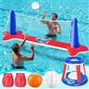 JOYIN Galleggianti gonfiabili per Piscina, Rete da pallavolo e canestro da Basket, Gioco di Nuoto Galleggiante per Bambini e Adulti, galleggianti Estivi, Giochi Estivi per Sport Acquatici, Rosso
