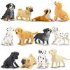 toymany Set da gioco con 12 statuette di cani, realistiche e dettagliate, in plastica, dipinte a mano, set di giocattoli per cani di piccola taglia, decorazioni per torte, regalo di Natale e