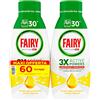 Swiffer Fairy Detersivo Lavastoviglie Gel Liquido, 60 Lavaggi, Confezione Da 2 Bottiglie, Platinum Limone, Dona Extra Brillantezza Alla Lavastoviglie, Combina Pulizia Brillantezza E Freschezza