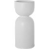 DRW Vaso con piede in resina bianca, 40 x 40 x 90 cm