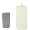 DRW Set di 4 candele in cera con LED e telecomando color avorio 7,5 x 7,5 x 15 cm