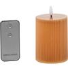 DRW Set di 4 candele in cera con LED e telecomando color caramello 7,5 x 7,5 x 10 cm