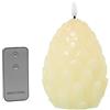 DRW Set di 4 candele ananas in cera con LED e telecomando color avorio 10 x 10 x 13 cm