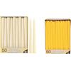 Papstar 17967, Paraffina, Bianco, 17967-50 Candele per candelabro Ø 2.2 x 25 cm, Colore: Champagne & ITALIA L.PROFUM. CONICHE 25cm 50pz GIALL 17970, Cera di paraffina, 25 Centimeters, 50 unità