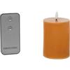 DRW Set di 4 candele in cera con LED e telecomando color caramello 7,5 x 7,5 x 10 cm