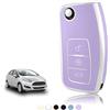 TOOMUME Cover Chiave TPU, Custodia Chiave Adatto per Ford Fiesta Focus Mondeo Tourneo Ecosport Galaxy Kuga Falcon Fusion Escort Ka B-Max, Copri Chiavi Guscio Chiave Auto Telecomando - Flip Key