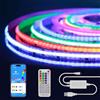 Fosingut Striscia LED COB RGB IC 2 metri,5V USB RGB Smart IC Strisce LED Adesive Pixel indirizzabile,Luci LED TV Retroilluminazione con Telecomando/Modalità musica per Feste,Camera,PC,Casa DIY Deco