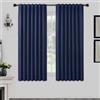 Joydeco Tende Opache con Occhielli - Set da 2 Oscuranti, Termiche Anticalore per Camera da Letto Soggiorno, Blu Navy 2 x L132 x A137