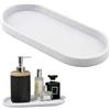 MxyVrix Vassoio Ovale in Resina per Organizzazione Bagno - Vassoio Portaoggetti Elegante per Cosmetici, Candele, Sapone, Shampoo