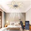 Revneey Ventilatore Da Soffitto A LED Con Illuminazione, Lampada A Sospensione Dimmerabile 66W, Silenzioso Con Luce, Per Soggiorno, Camera Da Letto Weiß,6 Köpfe 78x15cm