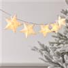 Lights4fun Catena Luminosa con Stelle in Carta e 10 LED Blanco Caldo con Timer Decorazione Natalizia per Interni