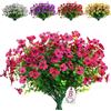 SOMYTING 8 pezzi Fiori Artificiali Finti Piante Artificiale Arbusti Resistenti ai Raggi UV Non Sbiadiscono Pianta Artificiale Verde per Veranda Finestra Ufficio Arbusti Decorare (Rosso Rosa)