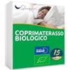SLEEPZEN Coprimaterasso Matrimoniale 160x200 cm in Cotone Biologico - Certificato Oeko-TEX®, 100% cotone naturale in pile sano e silenzioso - non impermeabile - Made in EU - Lenzuola