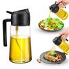 Vexillic Spruzzino Olio per Friggitrice Aria, 2 In 1 Spruzzatore Olio 470 ML, Nebulizzatore Olio d'Oliva Cucina di Vetro con Spazzola per Forno Grigliare e Insalate
