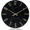 jomparis Orologio radiocontrollato da parete 30 cm con Lancette Orologio, colore: Nero, Glass Radio-12-Black