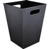 GORESE Cestino per la carta Ufficio, Cestino per la carta in pelle di colore Nero, design moderno, pattumiera per cucina, bagno, ufficio (piazza-nero)