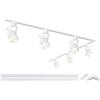 Bravsekai Kit bianco di Illuminazione a Binario GU10 Faretti LED Orientabili da Soffitto, 6 Luci, 6000K, Moderna Lampada Soffitto LED, Plafoniera LED Parete Barra Cucina