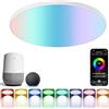 HOTUT Plafoniera LED Soffitto con RGB, Lampada con Telecomando e Controllo APP, Plafoniera Led Soffitto 24W, Plafoniera LED Dimmerabile 3000K-6500K, Lampadario Led Soffitto per Cucina,Bagno,Ufficio
