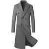 Allthemen Cappotto da Uomo Invernale Lungo Trench Coat Doppiopetto Caldo Casual Lana Coat Slim Fit Business Outerwear a Vento Grigio S