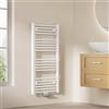 EMKE Scaldasalviette, scaldasalviette, 500 x 1000 mm, 427 Watt, Colore Bianco, per Acqua con Attacco Centrale