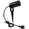 ChiliTec Faretto da giardino GU10, attacco 1,5 m, cavo con spina, faretto orientabile per piante, colore: nero