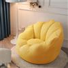 Highdi Pouf Poltrona a Sacco Bambini Adulti, Bean Bag Fodera per Fiori Petalo Ragazze Sacco di Fagioli per Decorazione della Soggiorno Giardino Salotto, Senza Ripieno (Aldult- 80x70cm,Giallo)