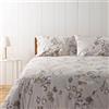 Bassetti Zucchi, Parure Copripiumone Matrimoniale, Collezione Brianna, Cotone, Beige con Motivo Floreale