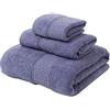 Cicilin Cotone Asciugamano Durevole Teli Bagno 3 Pezzi Asciugamani Morbido Set Asciugamani da Bagno per Bagno - 1 Teli Bagno e 2 Asciugamani (Viola)