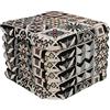 Casatessile Cuscino coprisedia in ciniglia con Alette MAIORCA Cuscino Sedia Cucina Imbottito e Sfoderabile. - Nero, Set 6 PCS