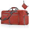 Vomgomfom 65L Grande Borsa da Viaggio Pieghevole con Tasche per Uomo Donn, Rosso