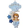 Generico Fiocco Nascita Azzurro Bimbo con Re Leone, Luna, Nuvole e Stelle - Nome Personalizzato-Decorazione per Porta Cameretta Bimbo - Fatto a mano - Benvenuto a Nuovo Nascituro (Leoncino, Azzurro e Blu)