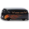 Siku 2363, Furgoncino VW T1 Transporter Custom, 1:50, Auto Giocattolo, Metallo/Plastica, Nero/Arancione, Con Gancio di Traino per Rimorchi, Stampa Elaborata, Portiere Apribili