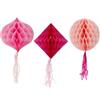 Folat 24315 Decorazioni per feste in carta rosa Set palla a nido d'ape - Rosa perfetto - 3 pezzi - Matrimonio, festival, carnevale, decorazioni di compleanno, baby shower ragazze