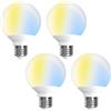 iLC LED G80 Lampadina Intelligente E27, 6W Lampadina Alexa CCT, Compatibile con Alexa (sono necessari i dispositivi Echo), 2700K-6000K, Adatta per Soggiorno, Camera da Letto (4 pezzi)