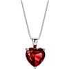 Michooyel Collana da donna con ciondolo a forma di cuore in rododolite e granato da 3,8 kt, con pietra portafortuna del mese di gennaio, 40,6 - 45,7 cm